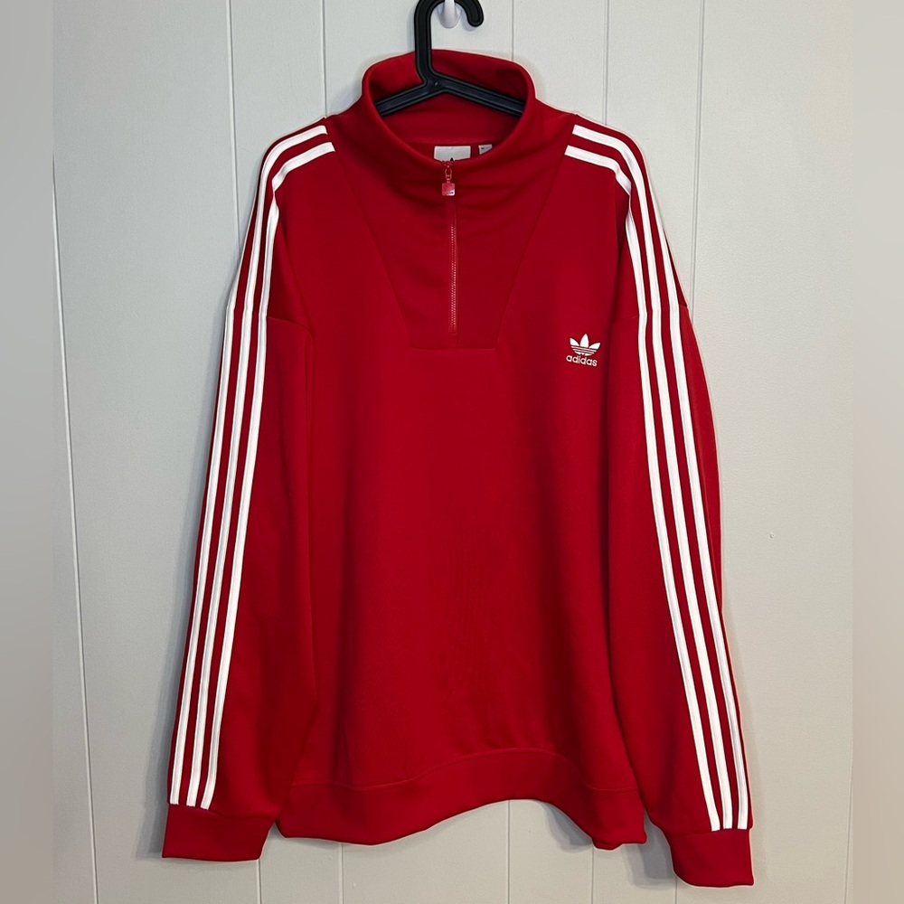 Adidas track‎ top funnel neck 1/4 zip size XXL
NWT